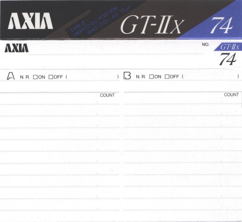 Compact Cassette: FUJI AXIA - GT-IIx 74