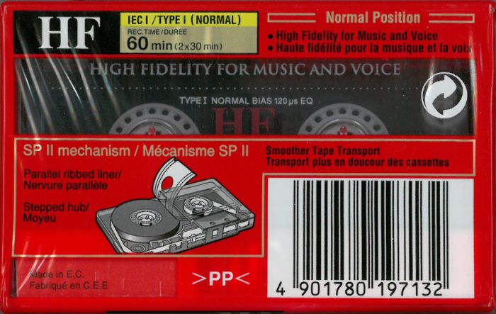 Compact Cassette Sony HF 60 "C-60HFB" Type I Normal 1998 Europe