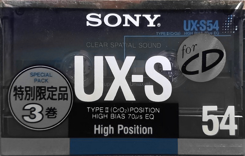 3 pack Sony UX-S 54 Type II Chrome 1988 Japan