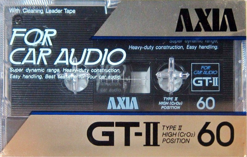 Compact Cassette AXIA GT-II 60 "For Car Audio" Type II Chrome 1985 Japan