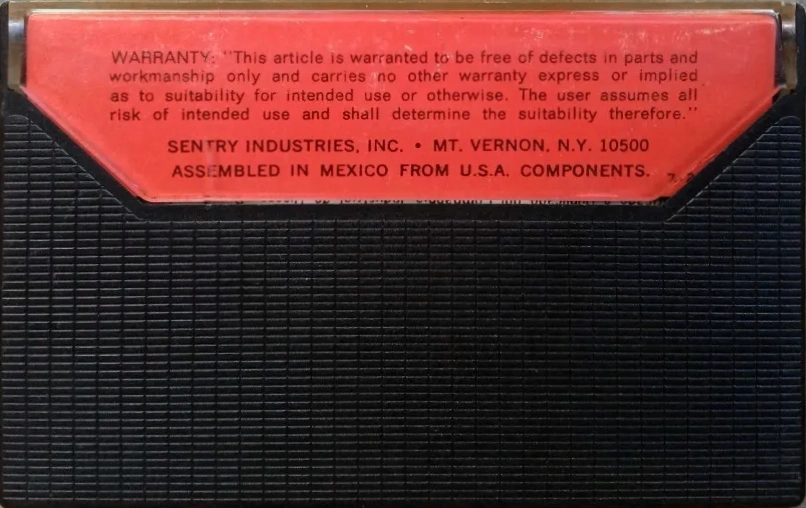 Compact Cassette Sentry 60 Type I Normal 1975 USA