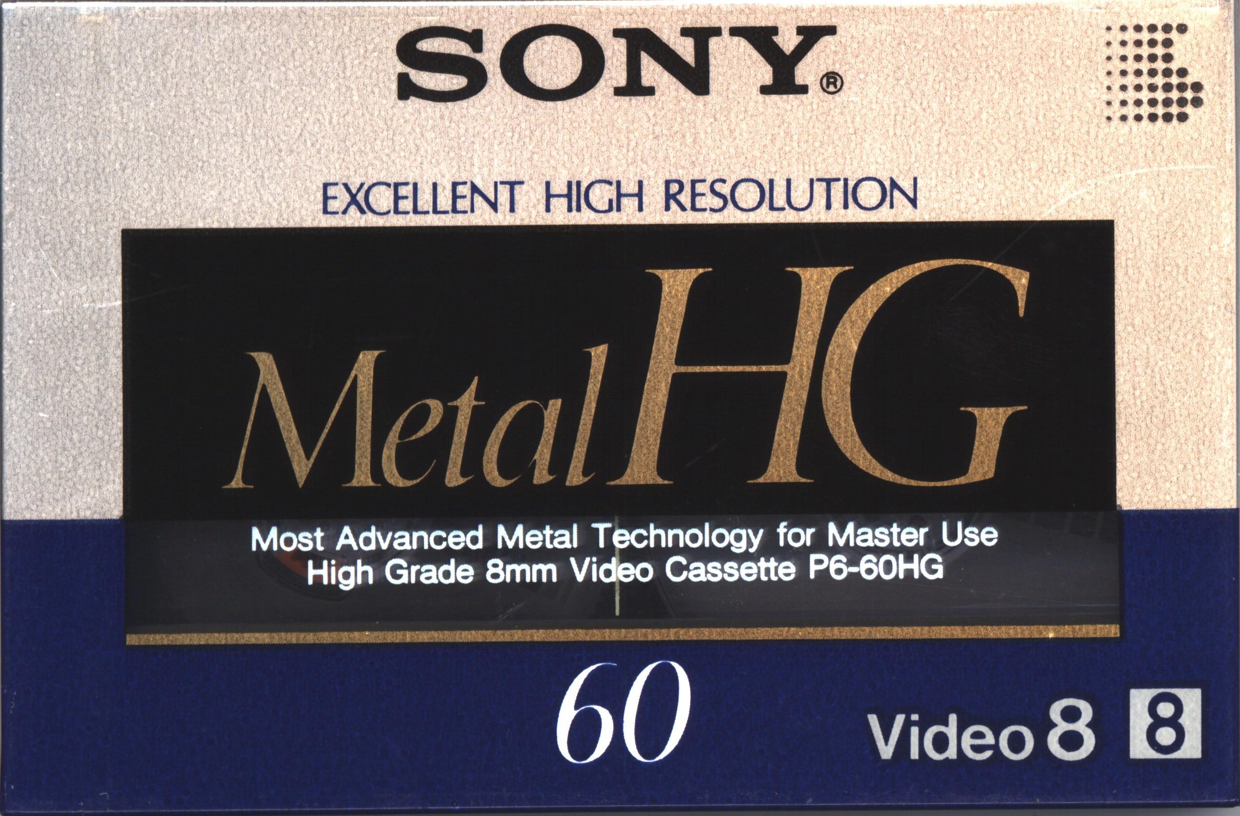 Video8, Hi8, Digital8 Sony HG 60 "Video8 P6-60HG" Type IV Metal 1989 Japan