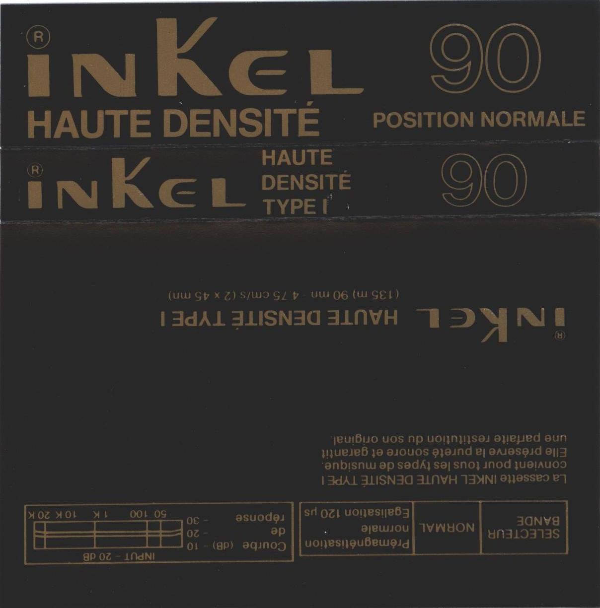 Compact Cassette Inkel 90 Type I Normal 1983 Spain