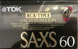 Compact Cassette TDK SA-XS 60 "SA-XS60EA" Type II Chrome 1992 Europe
