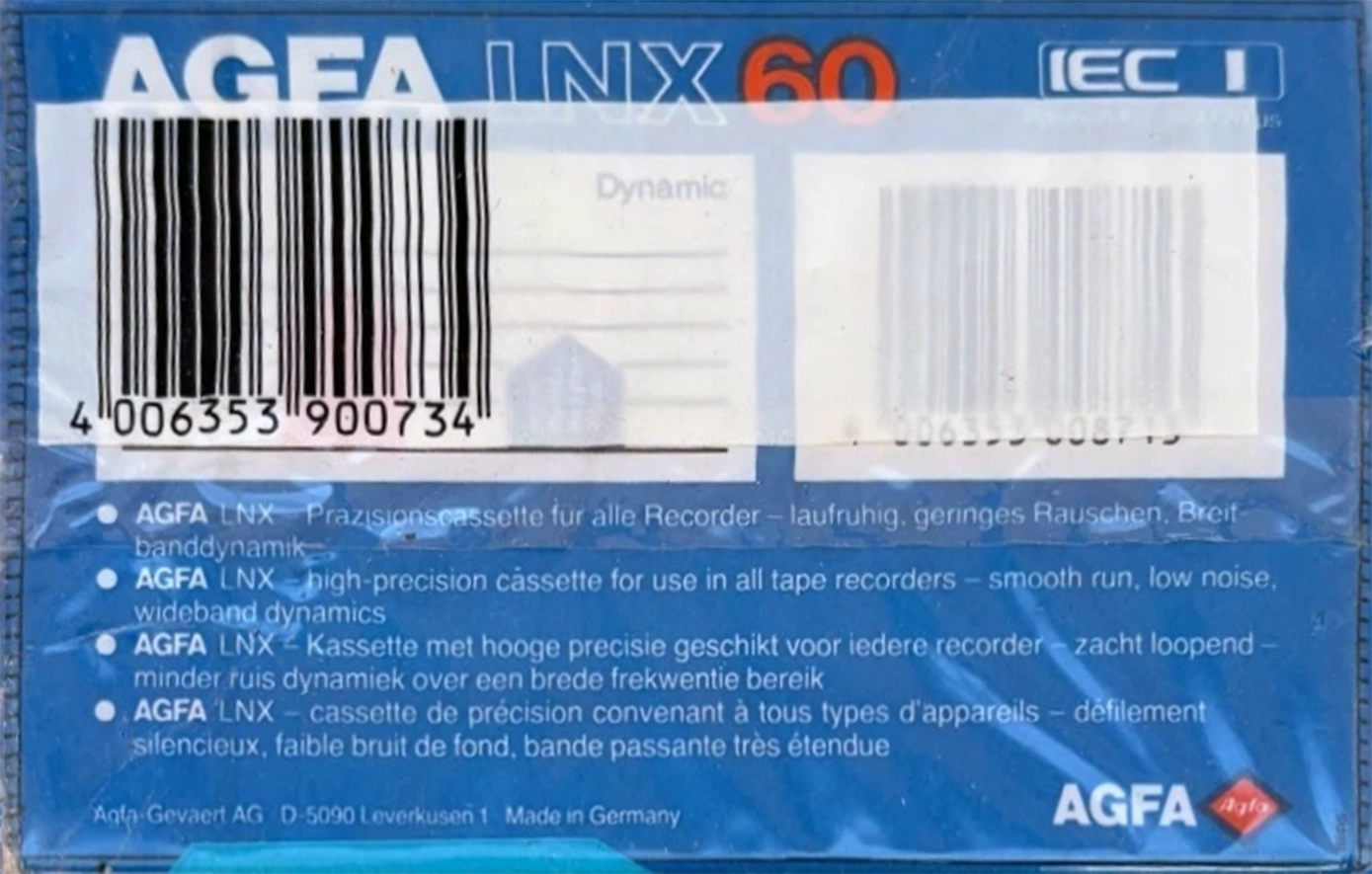 5 pack AGFA LNX 60 Type I Normal 1985 France
