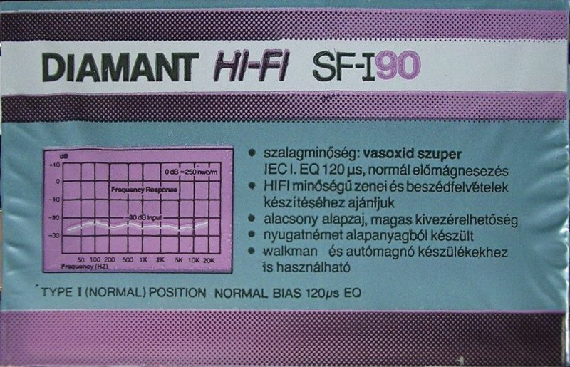 Compact Cassette Polimer Diamant SF-I 90 Type I Normal Hungary