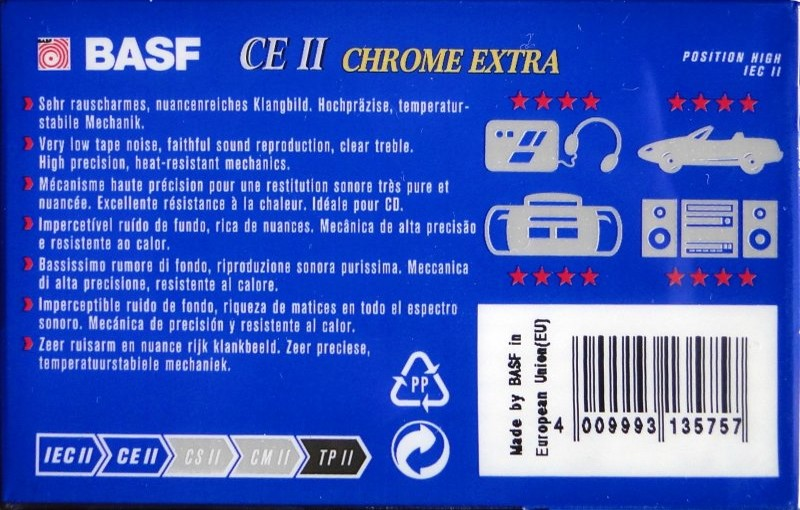Compact Cassette BASF CE II Chrome Extra 90 Type II Chrome 1995 Europe