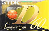 Compact Cassette TDK D 60 "D-60YEA Limited Edition Yellow" Type I Normal 1995 Europe