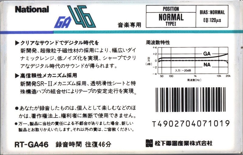 Compact Cassette: Matsushita National - GA 46