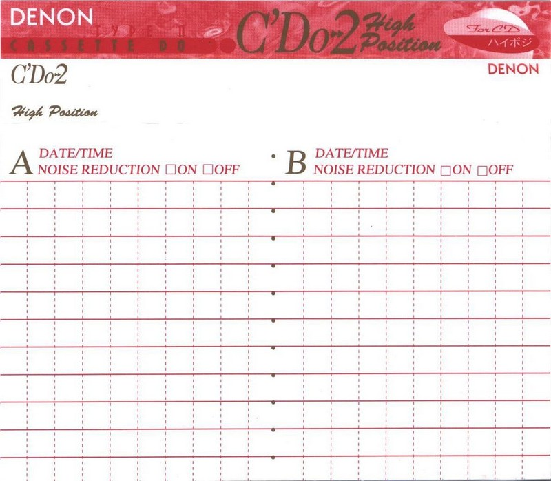 Compact Cassette Denon CDo 2 60 Type II Chrome 1995 Japan
