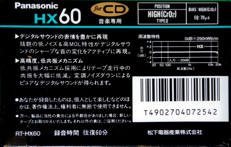 Compact Cassette: TDK Panasonic - HX 60