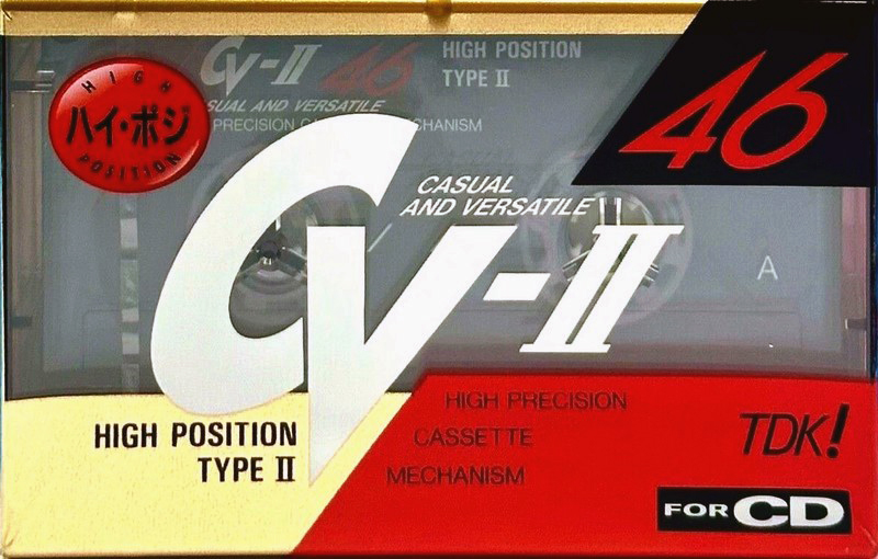 Compact Cassette TDK CV-II 46 "CV2-46" Type II Chrome 1990 Japan