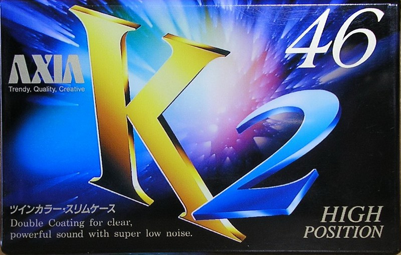 Compact Cassette AXIA K2 46 "K2B 46" Type II Chrome 1995 Japan