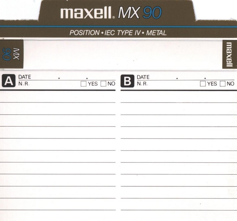 Compact Cassette Maxell MX 90 Type IV Metal 1986 Europe
