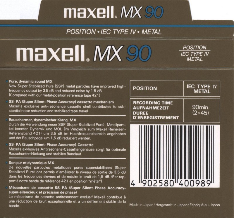 Compact Cassette: Maxell / Hitachi Maxell - MX 90