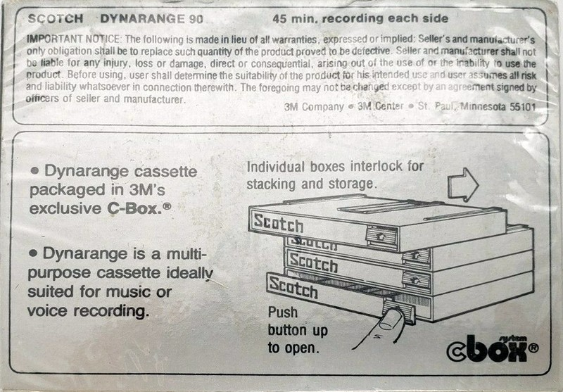 Compact Cassette Scotch Dynarange 90 Type I Normal 1977 USA