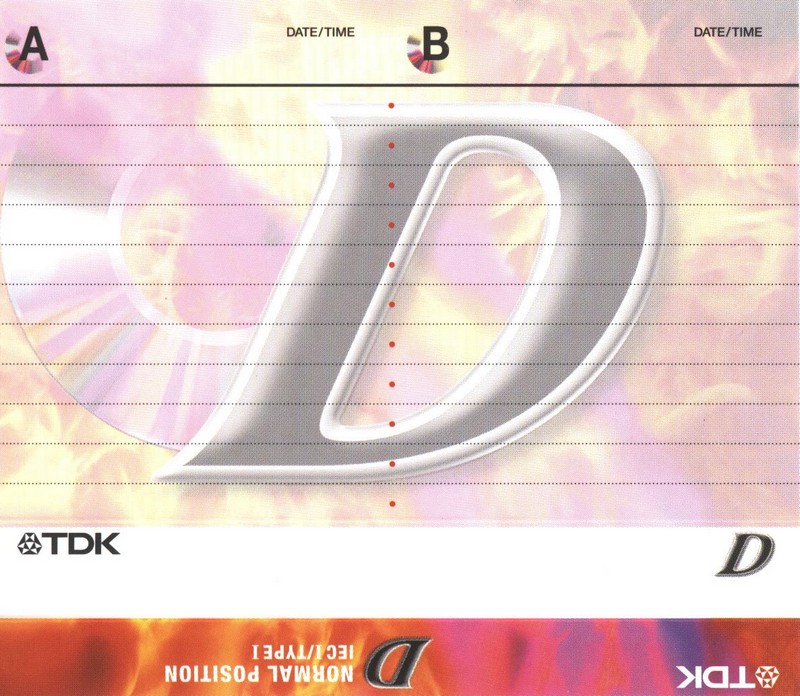 Compact Cassette TDK D 100 "D-90+10EB" Type I Normal 2000 Worldwide