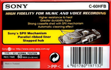 Compact Cassette Sony HF 60 "C-60HFB" Type I Normal 1999 Europe