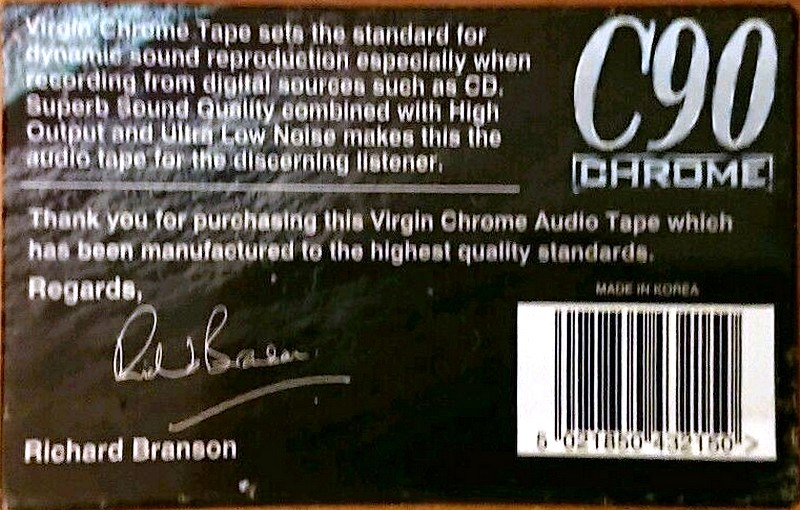 Compact Cassette Virgin 90 Type II Chrome UK