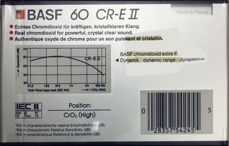 Compact Cassette: BASF  - Chromdioxid Extra II 60