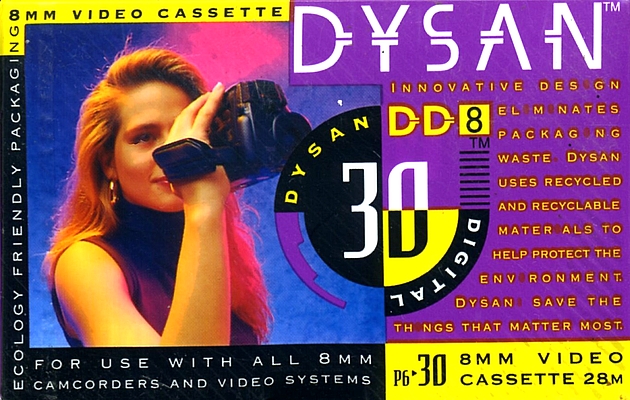 Video8, Hi8, Digital8 Dysan 30 "P6-30 DD8" Type IV Metal USA