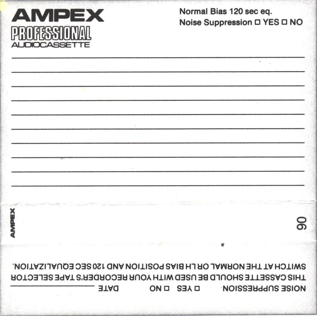Compact Cassette Ampex Professional 45 Type I Normal 1980 UK