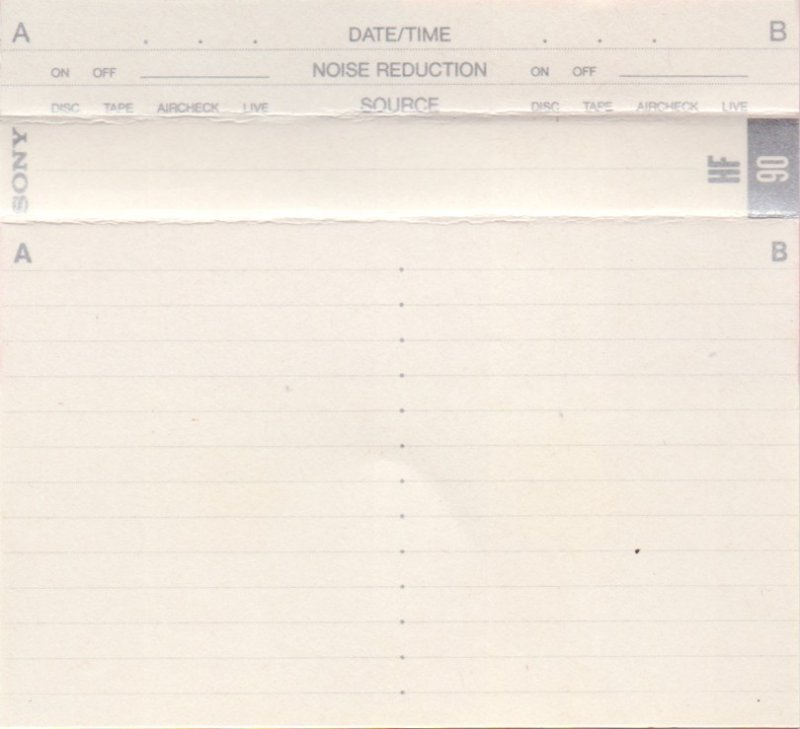 Compact Cassette Sony HF 90 Type I Normal 1991 Europe