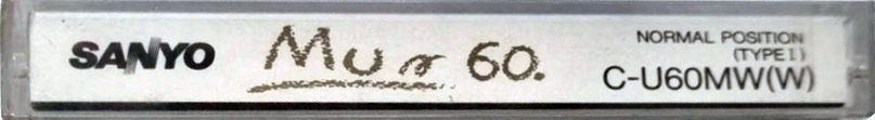 Compact Cassette Sanyo Mun 60 "C-U60MW(W)" Type I Normal 1986 Japan