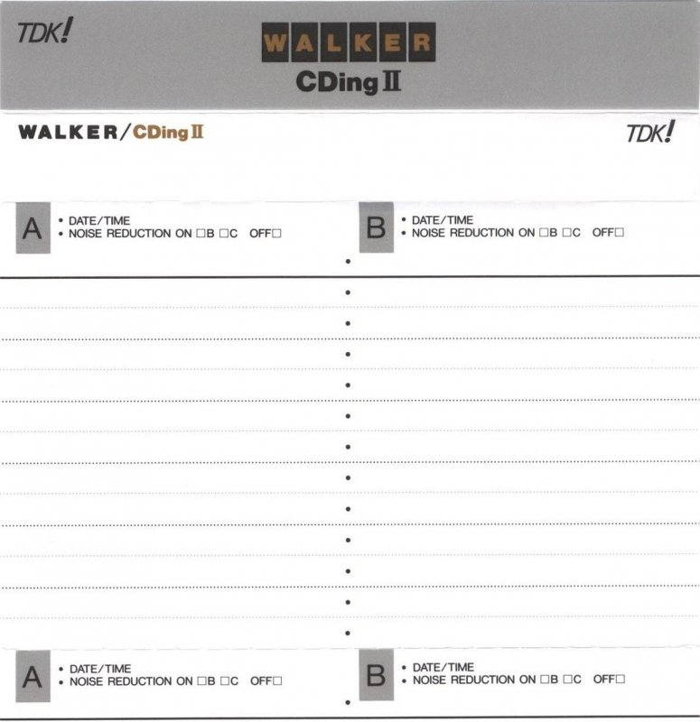 Compact Cassette TDK Walker CDing 2 50 "WCD2-50" Type II Chrome 1992 Japan