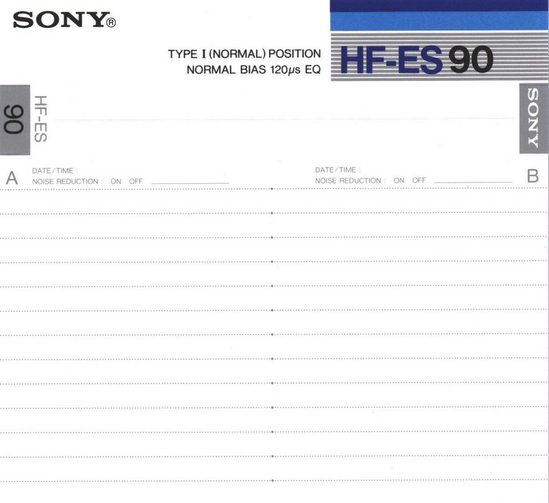 Compact Cassette: Sony  - HF-ES 90