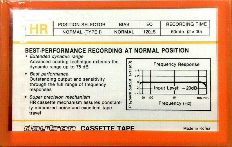 Compact Cassette Daytron HR 60 Type I Normal 1984 South Korea