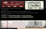 Compact Cassette Sony UX 90 Type II Chrome 1990 Europe