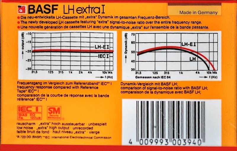 Compact Cassette BASF LH Extra I 60 Type I Normal 1981 Germany