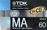 Compact Cassette TDK MA 60 "MA-60G" Type IV Metal 1987 Japan