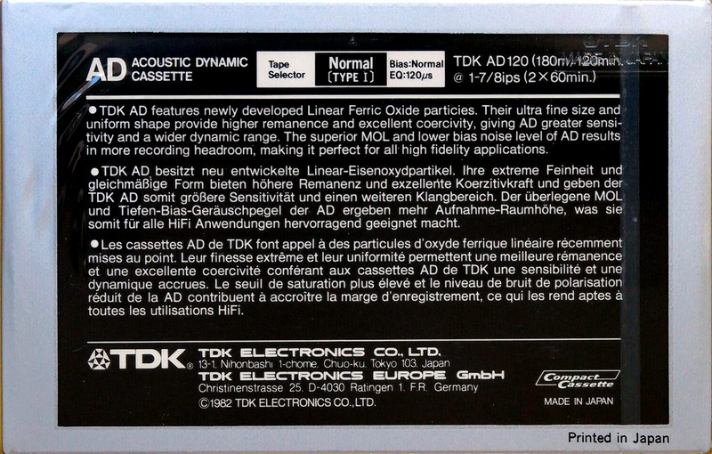 Compact Cassette: TDK  - AD 120