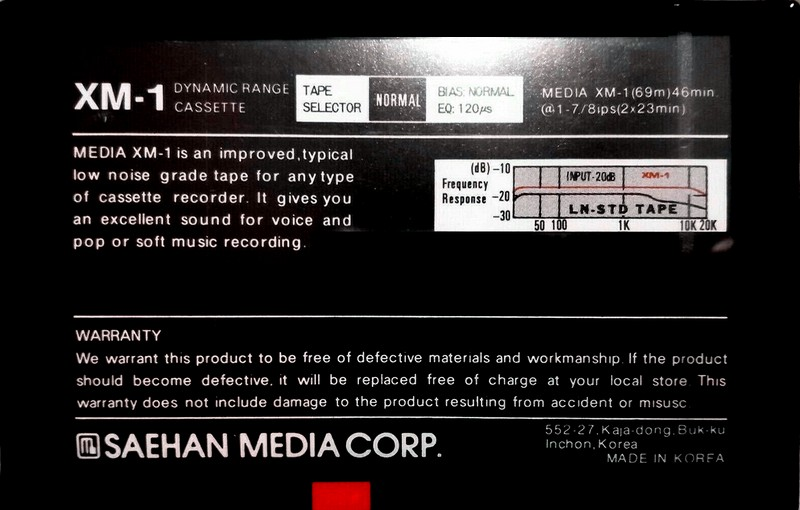 Compact Cassette Media XM-1 46 Type I Normal 1988 Europe