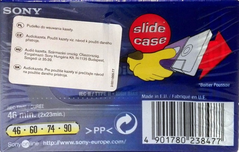 Compact Cassette Sony CDit II 46 "C-46CDIT2C" Type II Chrome 1998 Europe