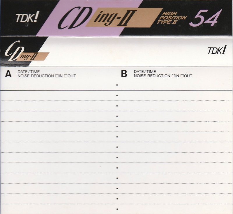 Compact Cassette: TDK  - CDing-II 54