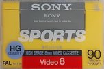 Video8, Hi8, Digital8 Sony HG 90 "Video8 P5-90SPT for Sports" Type I Normal 1993 Europe