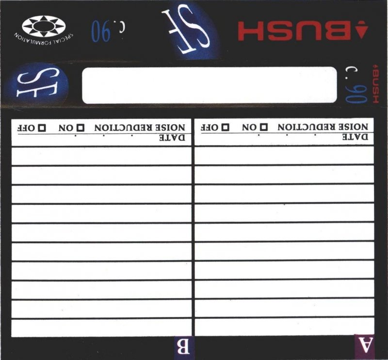 Compact Cassette Bush SF 90 Type I Normal 1999 Europe