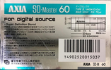Compact Cassette AXIA Master 60 "SD" Type II Chrome 1985 Japan