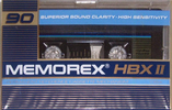Compact Cassette Memorex HBX II 90 Type II Chrome 1987 USA