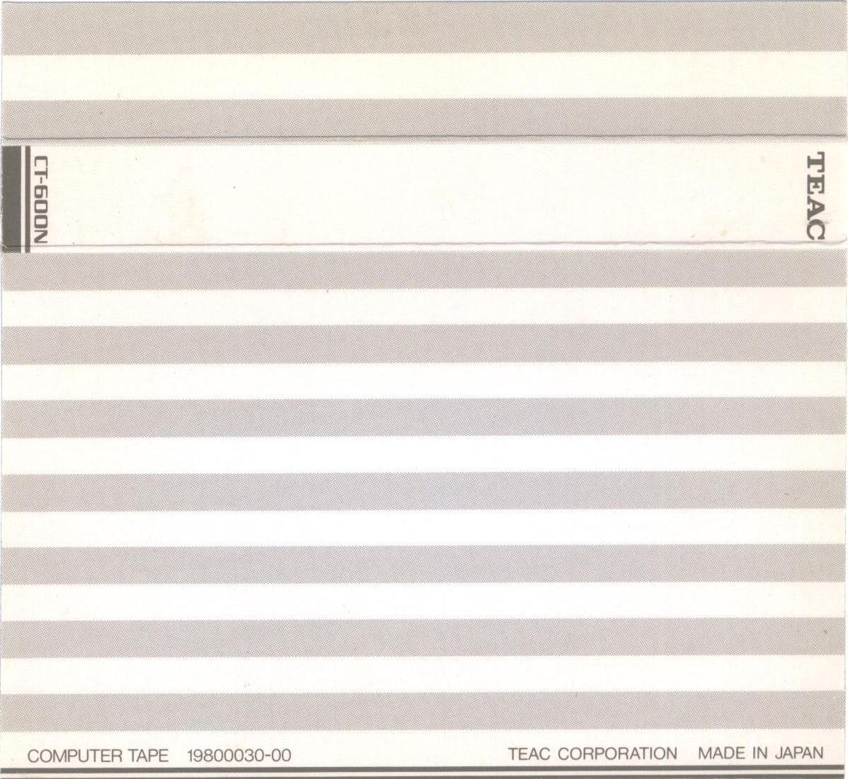Compact Cassette Teac CT "CT-600N" Computer Cassette 1980 Worldwide