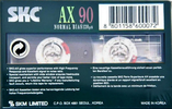 Compact Cassette SKC AX 90 Type I Normal 1995 Europe