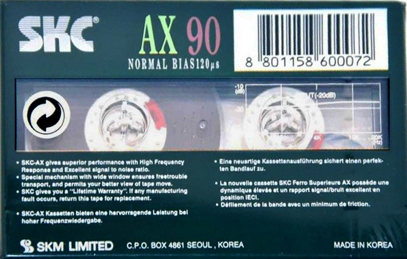 Compact Cassette: Sunkyong Magnetic Limited (SKM) SKC - AX 90