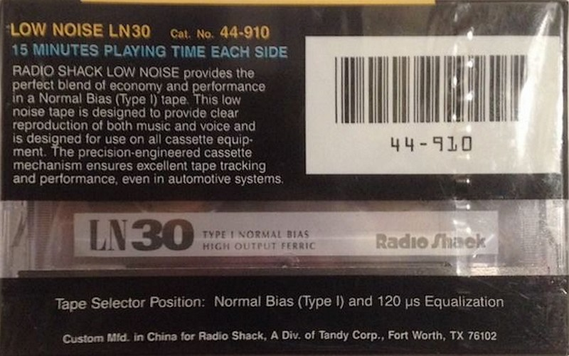 2 pack Radio Shack LN 30 Type I Normal 1995 USA