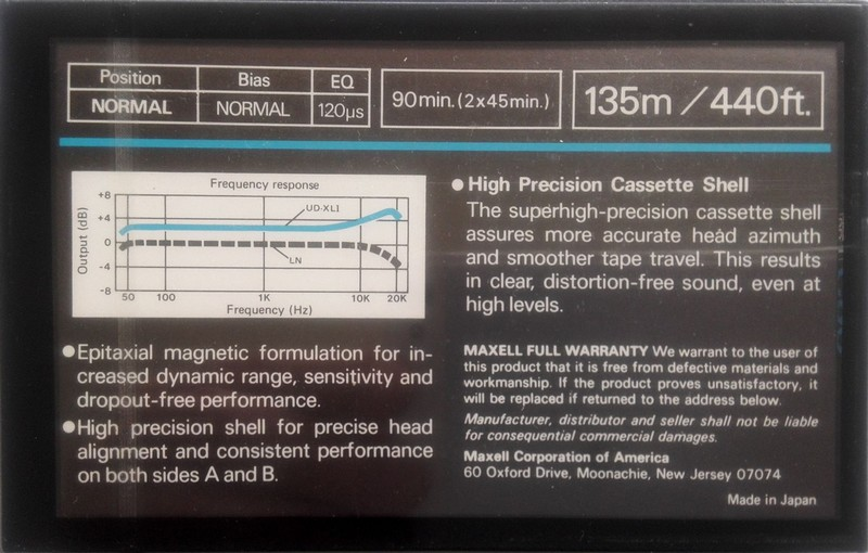 Compact Cassette: Maxell / Hitachi Maxell - UD XLI 90