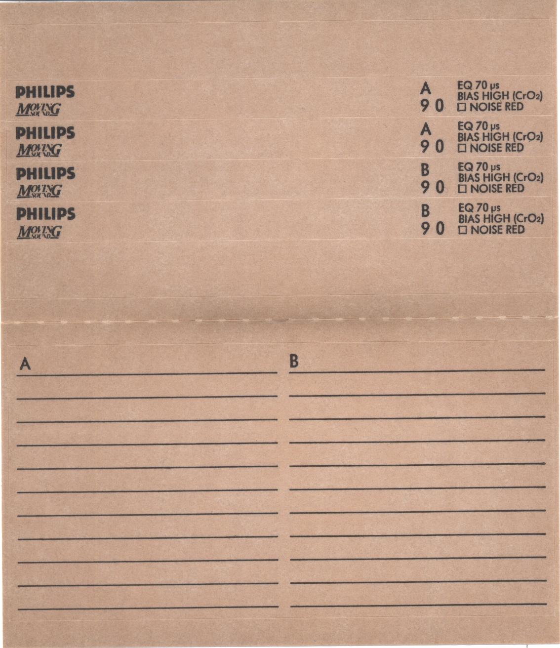 Compact Cassette Philips Moving Sound 90 Type II Chrome 1988 Europe