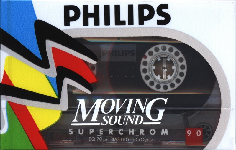Compact Cassette Philips Moving Sound 90 Type II Chrome 1988 Europe