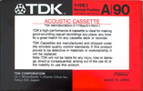 Compact Cassette TDK A 90 Type I Normal 1986 USA